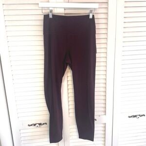 OLD NAVY ACTIVE Womens High Rise Studio Smooth Maroon Leggings‎ SZ L NWT